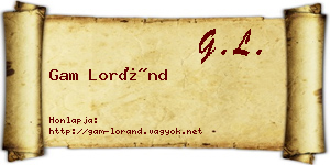 Gam Loránd névjegykártya